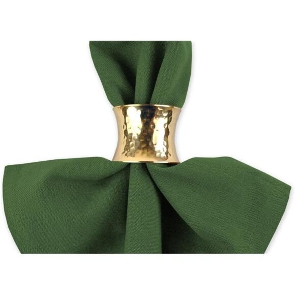 DII Decorative Buffet Basics Napkin Ring Set, Hammered Gold, 12 Count - Picture 2 of 7
